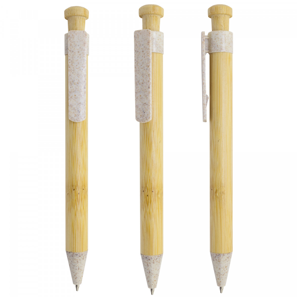 Caneta eco-sustentável de bambu e fibra de trigo para dar de presente