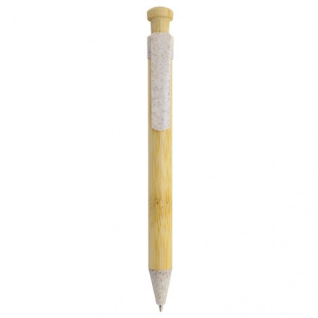 Caneta eco-sustentável de bambu e fibra de trigo para dar de presente