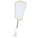 Pai Pai de poliéster branco e alça de bambu estilo asiático para eventos