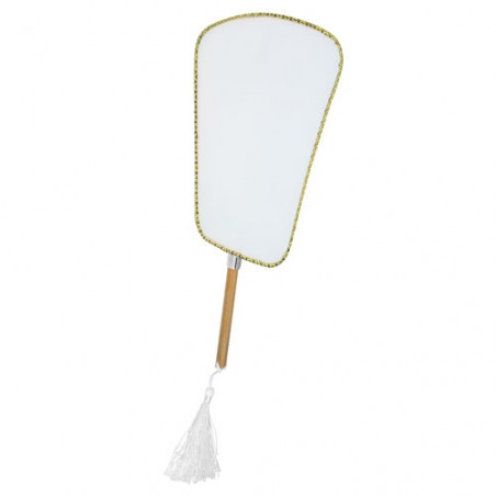 Pai Pai de poliéster branco e alça de bambu estilo asiático para eventos