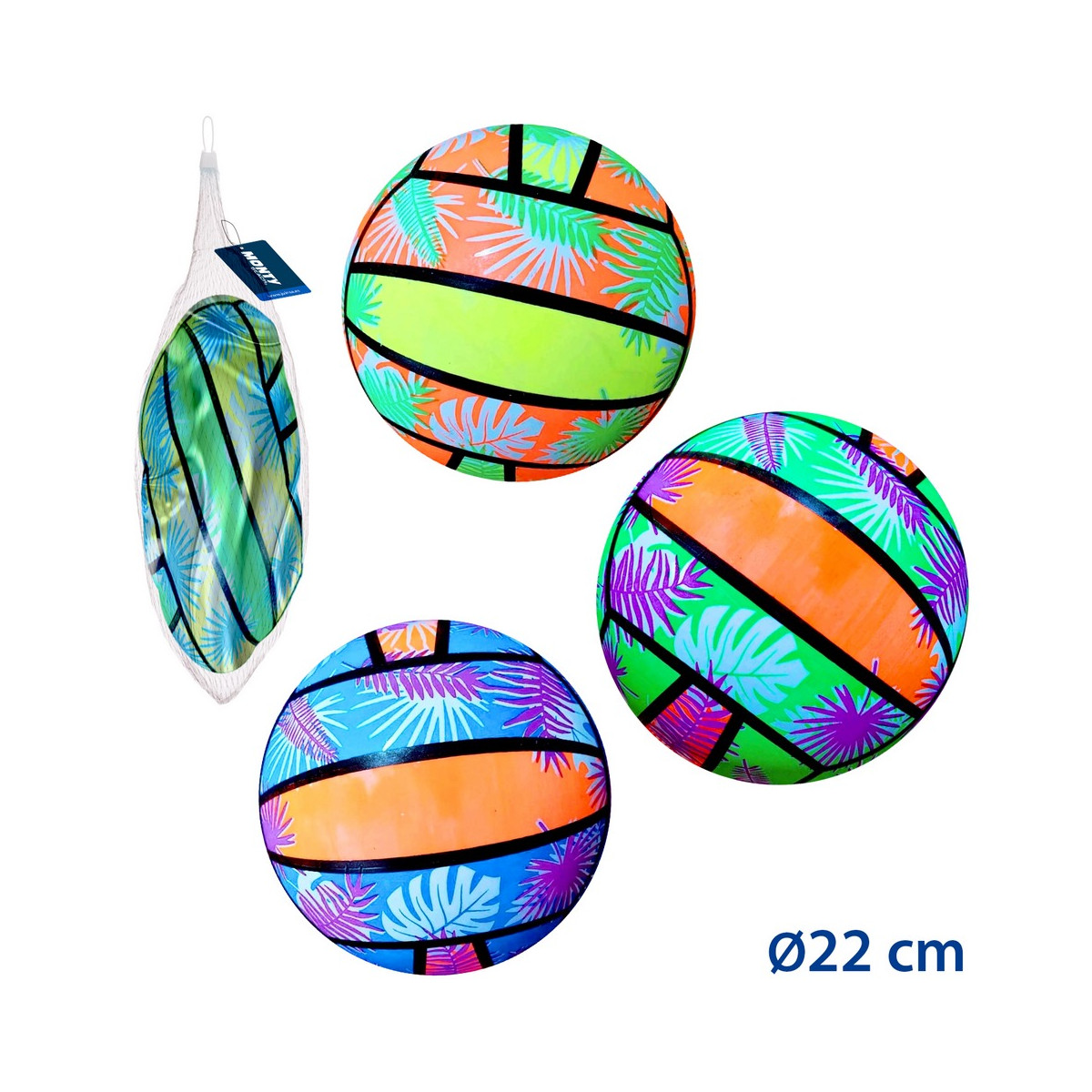 Bola de vôlei cores neon 22 cm para detalhes crianças