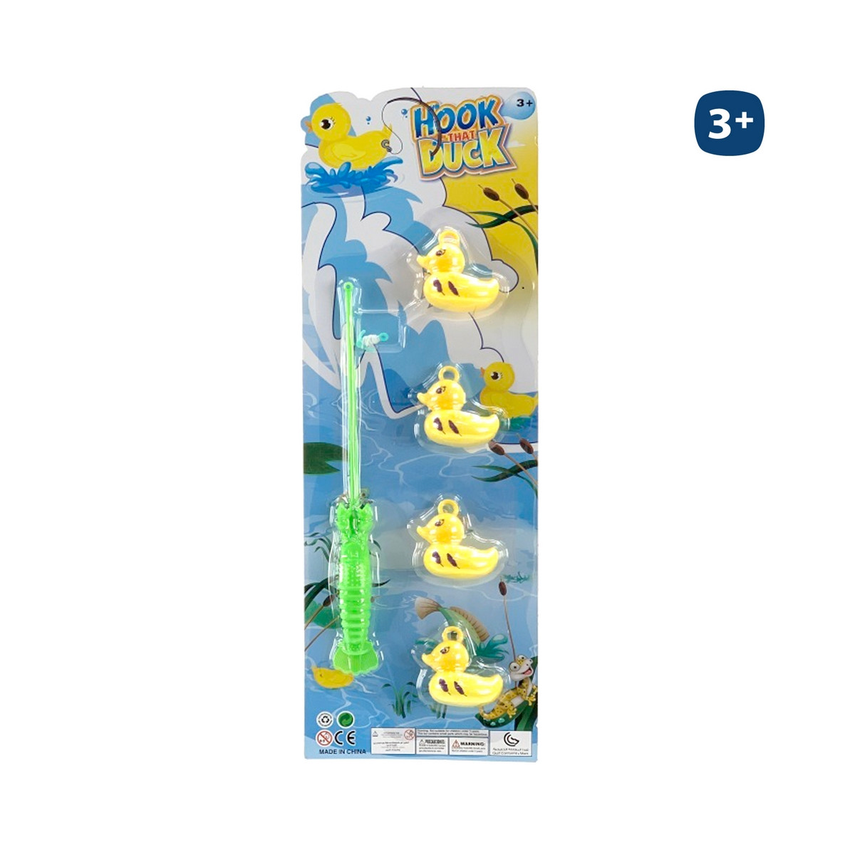 Jogo infantil de pesca com patinhos e vara para presente