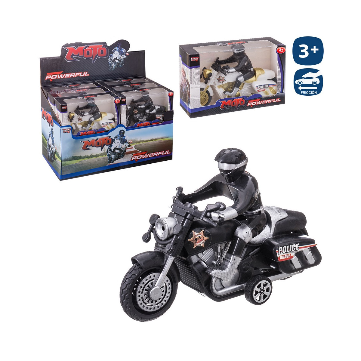 Moto de polícia para crianças de fricção
