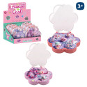 Contas coloridas para fazer pulseiras de meninas em caixa individual