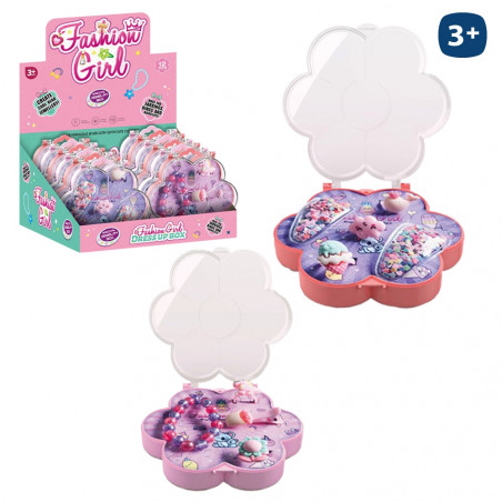 Contas coloridas para fazer pulseiras de meninas em caixa individual