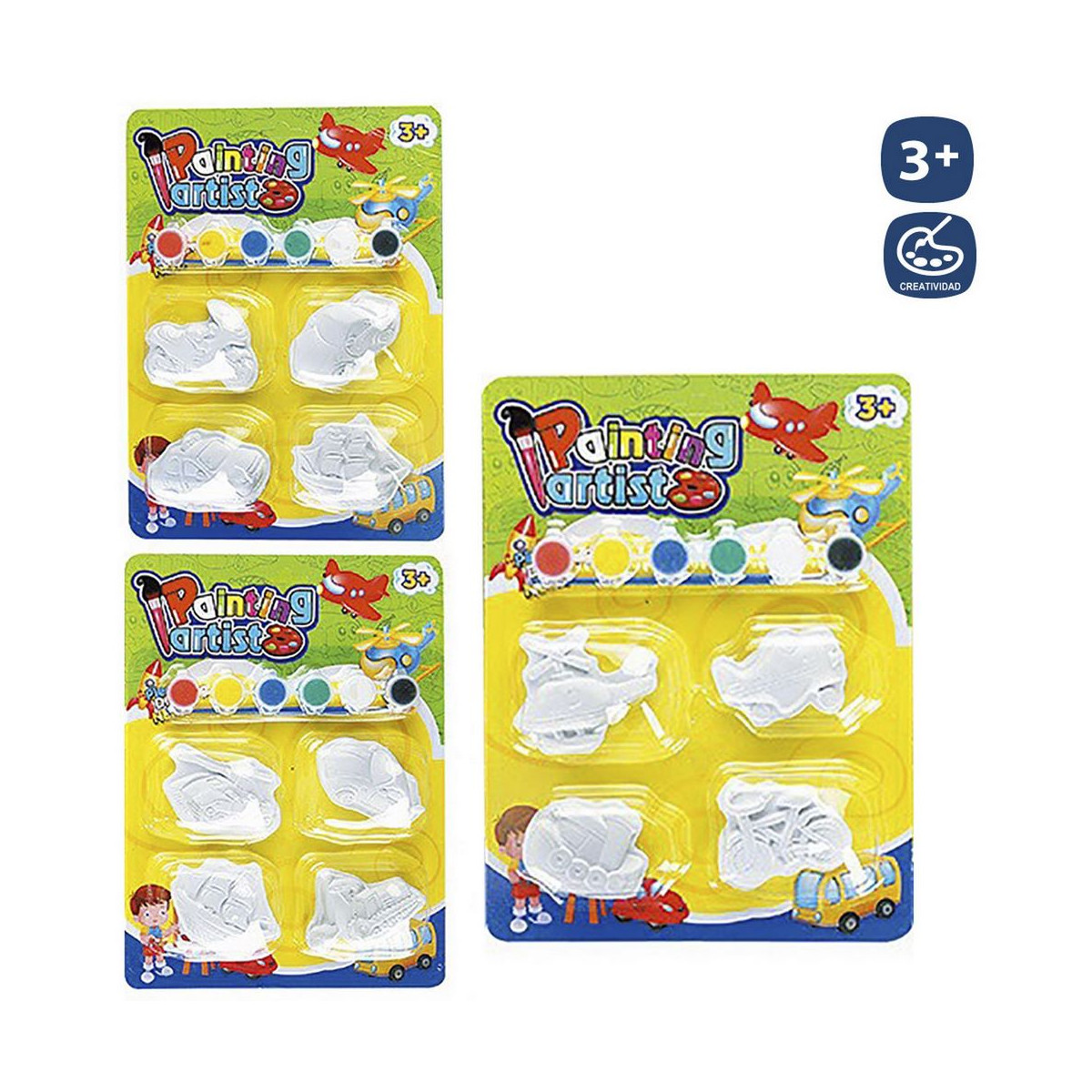 Figuras de gesso com tintas para crianças
