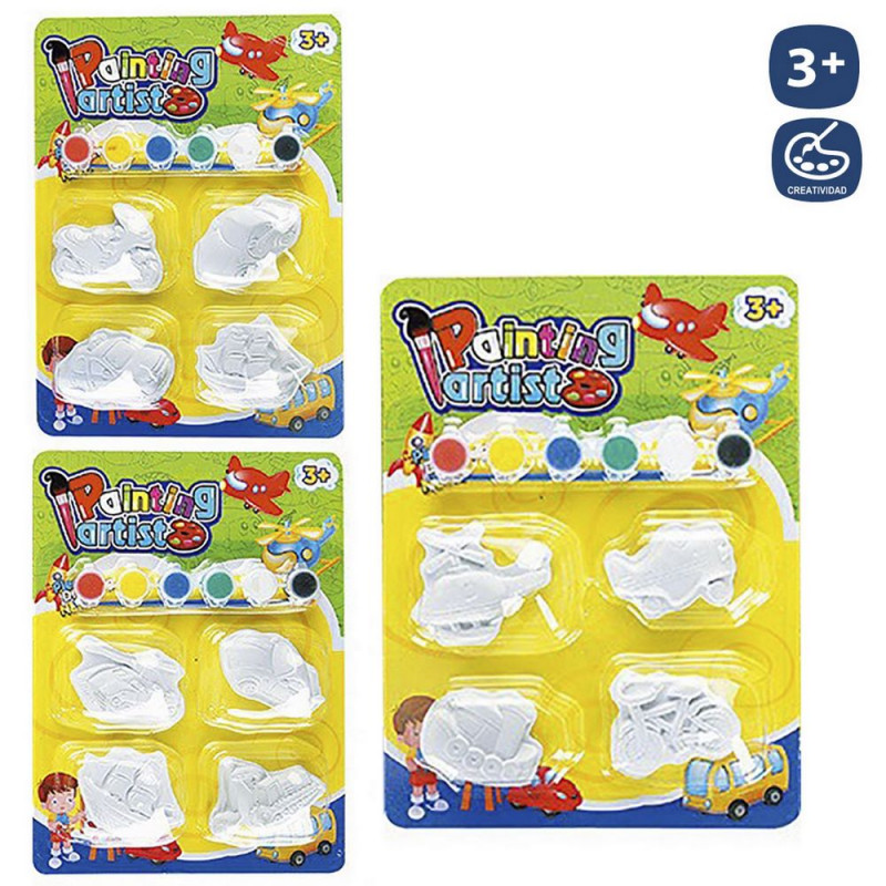 Figuras de gesso com tintas para crianças