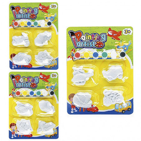 Figuras de gesso com tintas para crianças