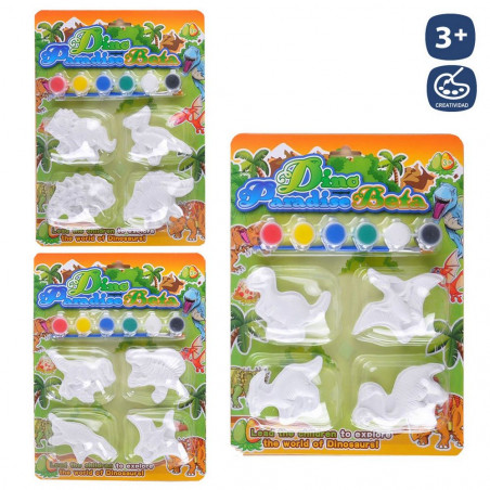 Figuras de gesso de dinossauros para pintar com tintas