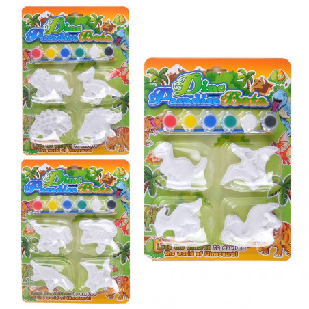 Figuras de gesso de dinossauros para pintar com tintas