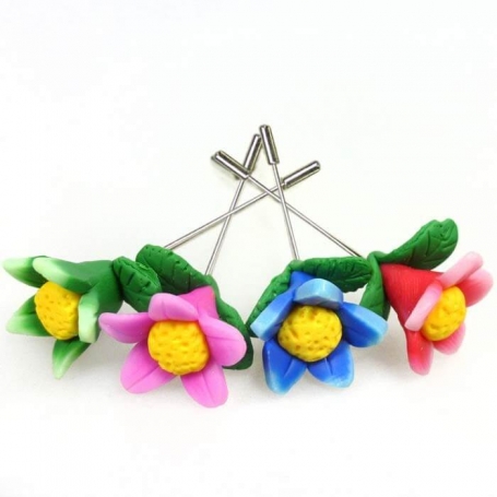Alfinetes flores fimo casamento