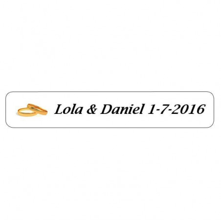 Caneta fina com adesivo personalizado para lembrancinhas de casamento