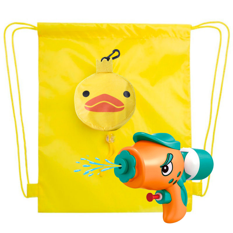 Pistola de água em mochila com forma de pato dobrável para detalhes