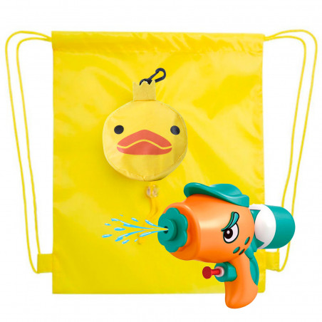 Pistola de água em mochila com forma de pato dobrável para detalhes