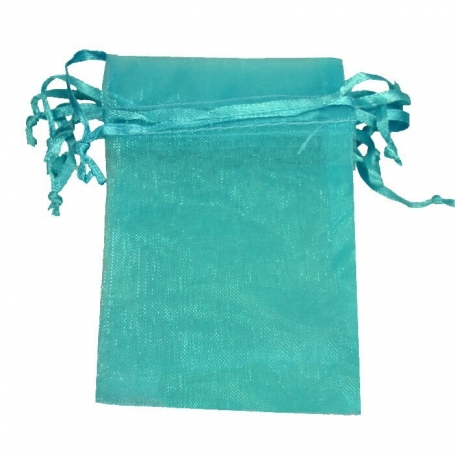 Saquinho de organza turquesa 7 x 10
