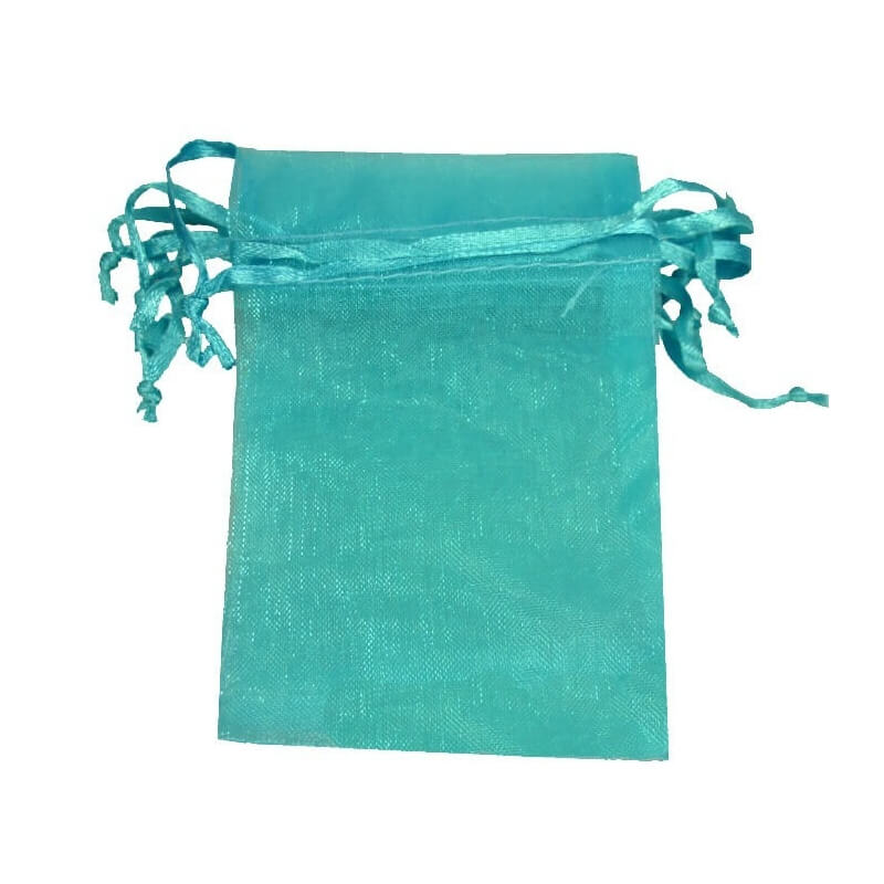 Bolsa de organza turquesa 13 x 17