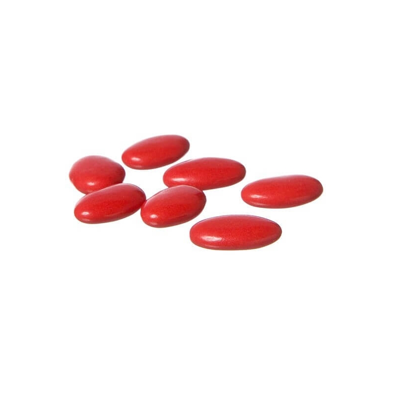 Drageias de chocolate vermelho