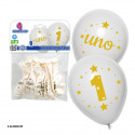 Baloons com o número um impresso