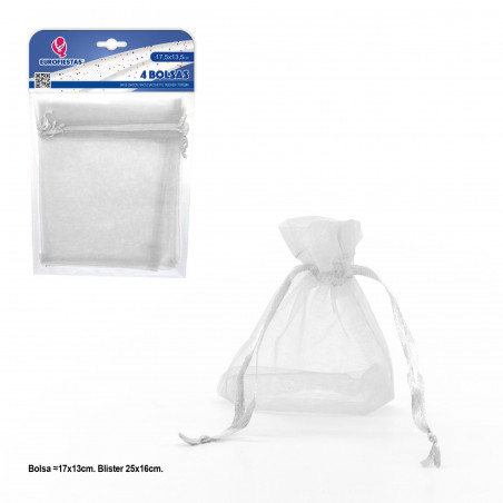 Bolsas de poliéster brancas 4 unidades tamanho 175x135mm