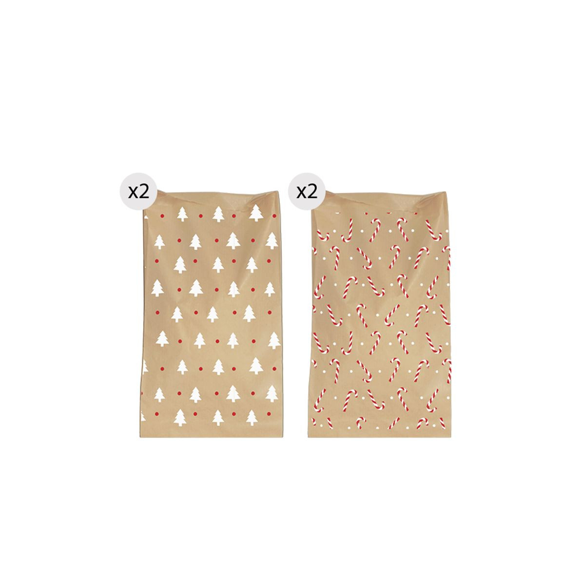 Sobres de papel kraft 4 unidades para Natal 20x30 minimalista