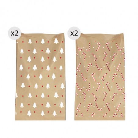 Sobres de papel kraft 4 unidades para Natal 20x30 minimalista