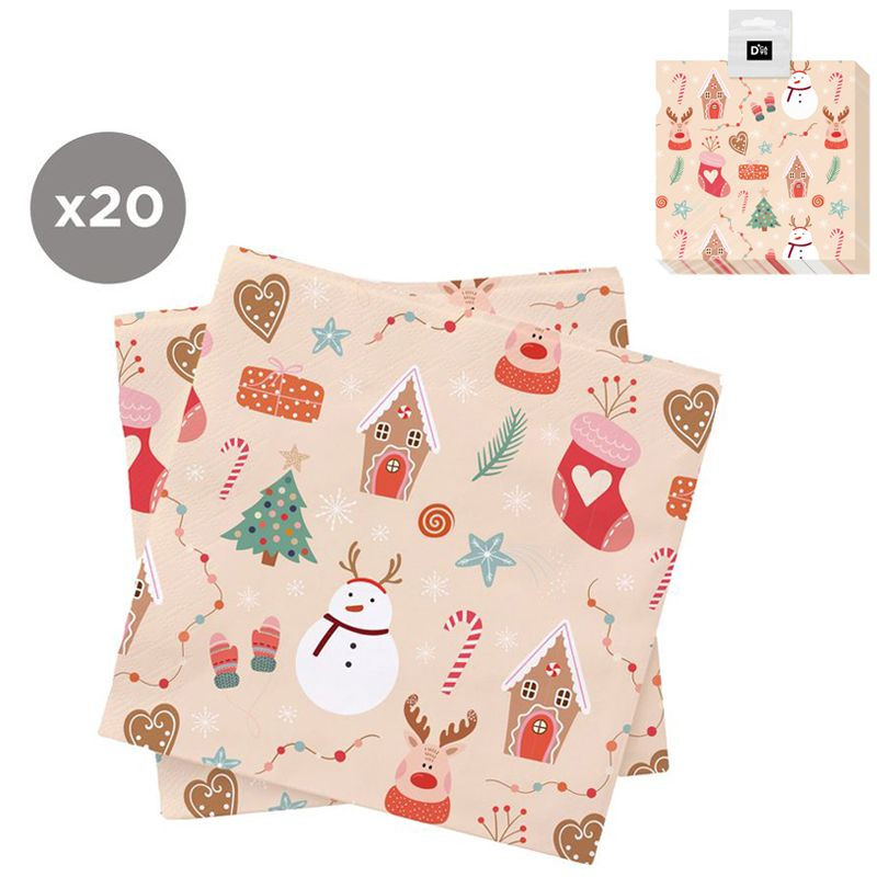 Guardanapos de papel Natal 20 unidades 33x33 motivos infantis