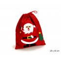 Saco de Papai Noel decorado com figura de tecido para o Natal