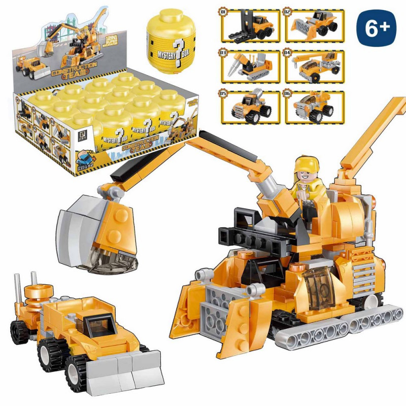 Blocos de construção guindastes de brinquedo em ovo misterioso