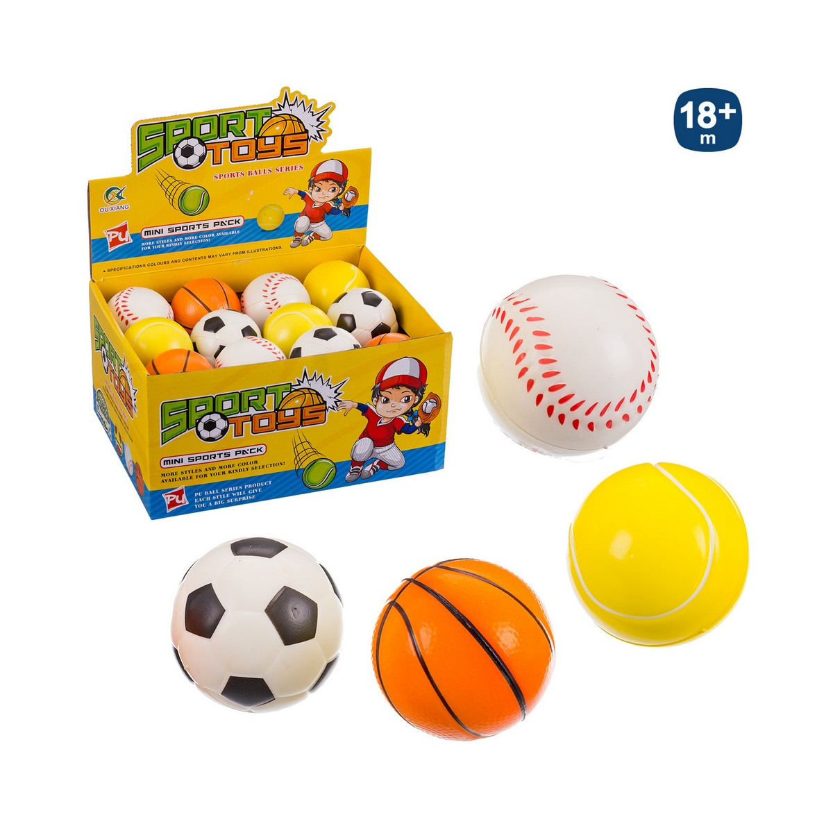 Bola de foam estilo esportes para jogar ou antistress