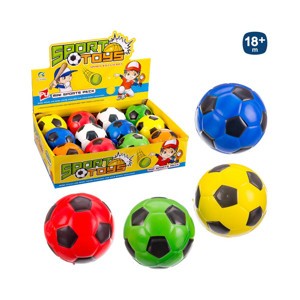 Bola de espuma colorida com desenho de futebol de 10cm. jogar