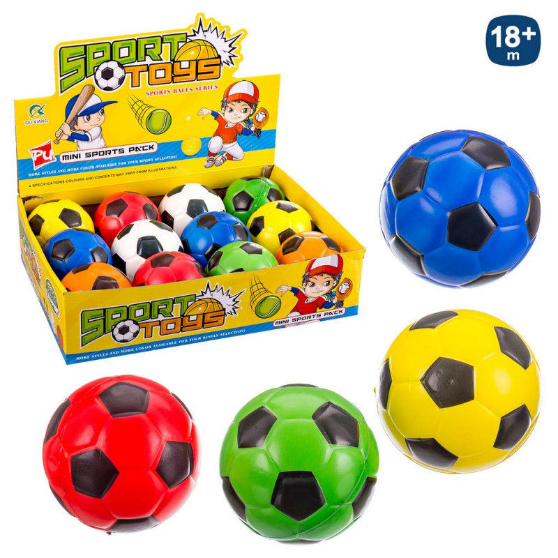 Bola de espuma colorida com desenho de futebol de 10cm. jogar
