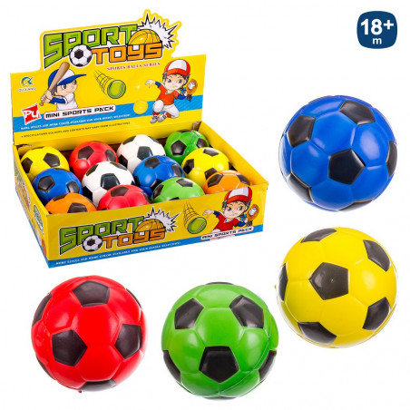 Bola de espuma colorida com desenho de futebol de 10cm. jogar
