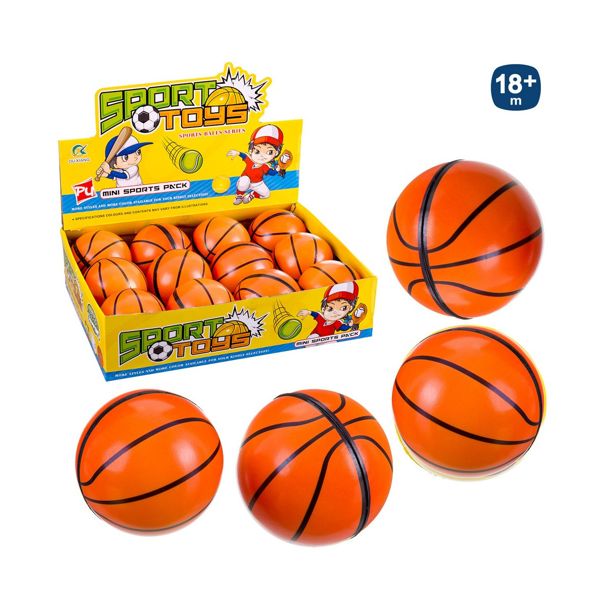 Design realista de basquete com bola de espuma de 10 cm. jogar
