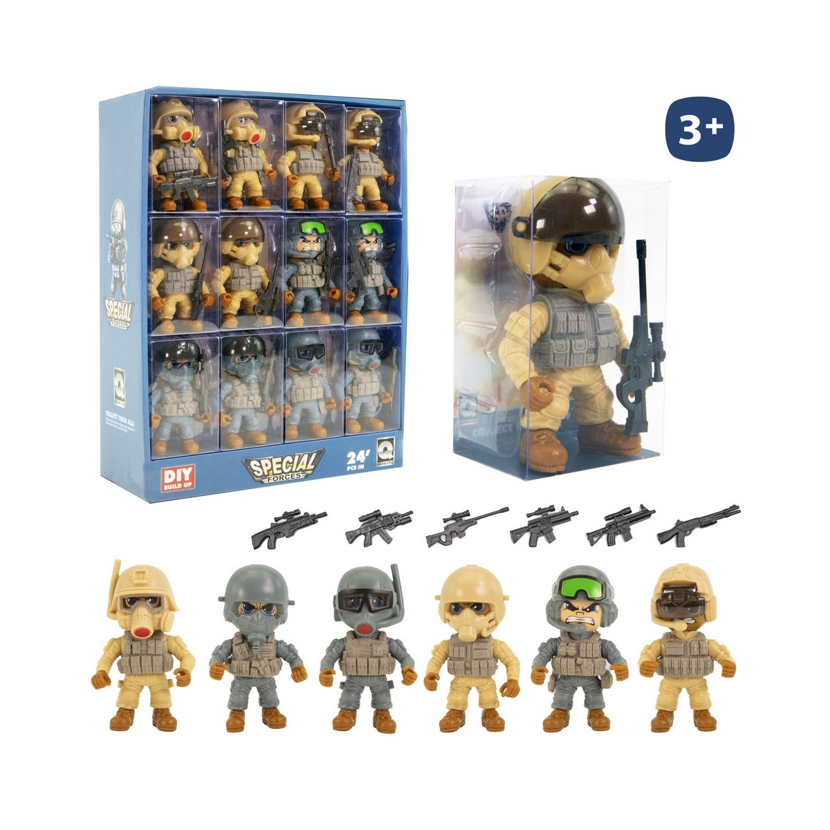 Soldado de brinquedo figura militar articulada com complementos