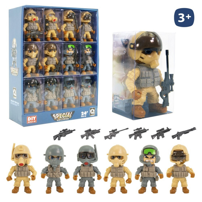 Soldado de brinquedo figura militar articulada com complementos