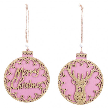 Pendentes para árvore de Natal de madeira em forma de bola