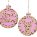 Pendentes para árvore de Natal de madeira em forma de bola
