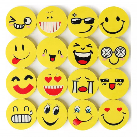 Borrachas com carinhas sorridentes em pacote de 4 unidades