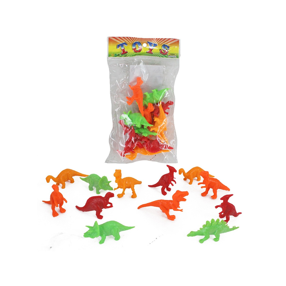 Mini dinossauros de brinquedo em embalagem de 12 unidades