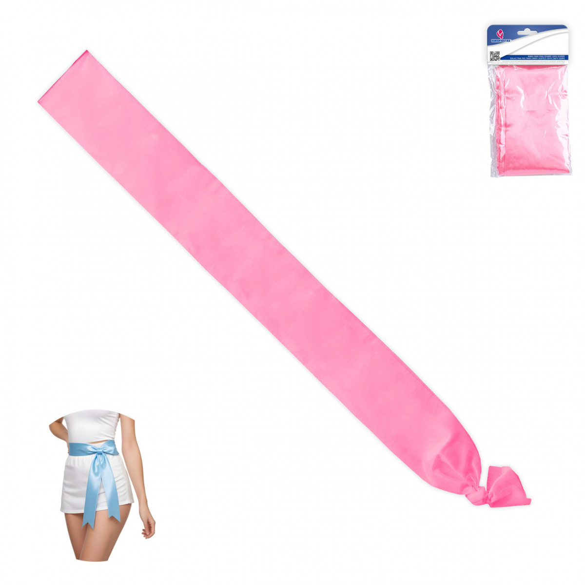 Faixa lisa cor rosa 200x9cm para celebrações