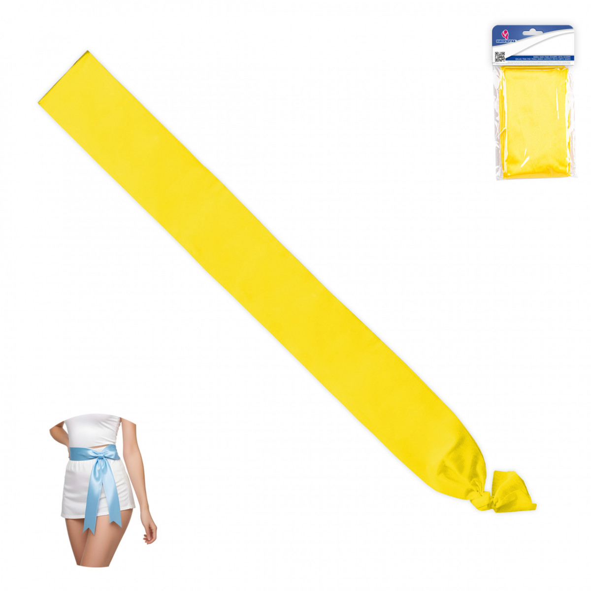 Faixa lisa cor amarela 200x9cm para celebrações