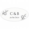 Adesivo com iniciais personalizado 4,2 x 2,2 cm ovalado