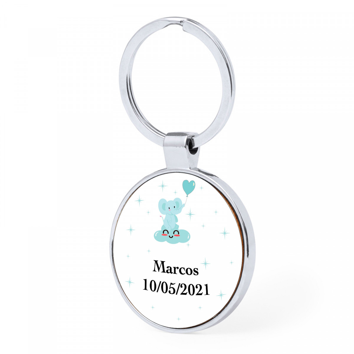 Chaveiro de metal personalizado para detalhes de batizado