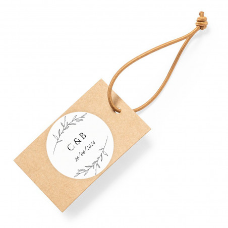 Cartão kraft personalizado para pendurar como lembrancinhas de casamento