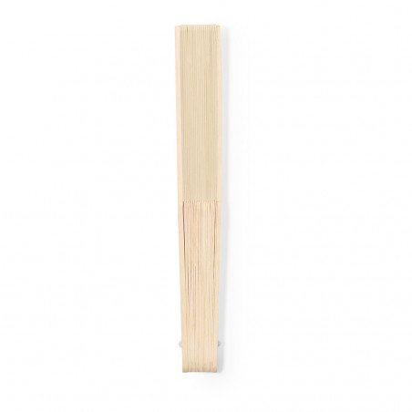 Leque de bambu e cor natural com adesivo de casamento personalizável para detalhes dos convidados