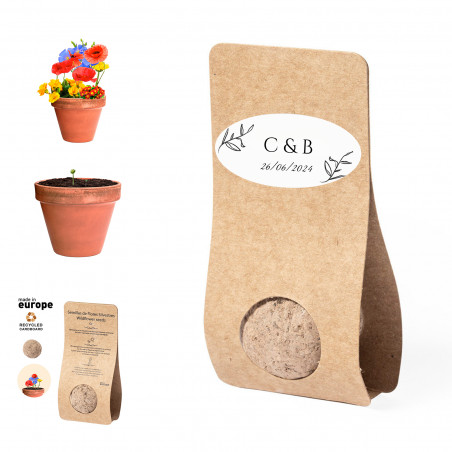 Chocolate de semente de flor silvestre personalizado para mais detalhes