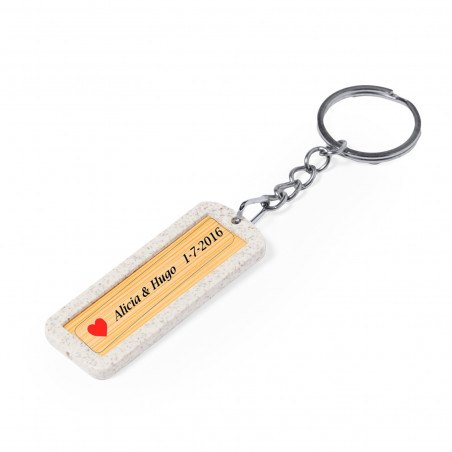 Chaveiro eco personalizado de bambu e cana de trigo para detalhes