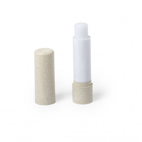 Protetor labial com cartão de lembrete personalizado em uma sacola de presente de algodão reciclado