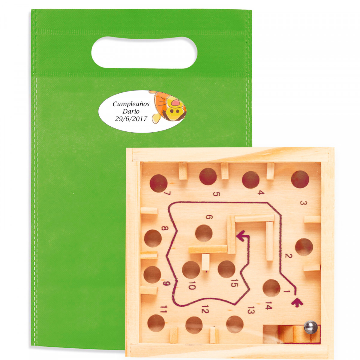Jogo de habilidade em uma bolsa personalizada para detalhes