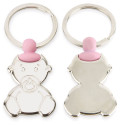 Chaveiro rosa para bebê em caixa personalizada para mais detalhes